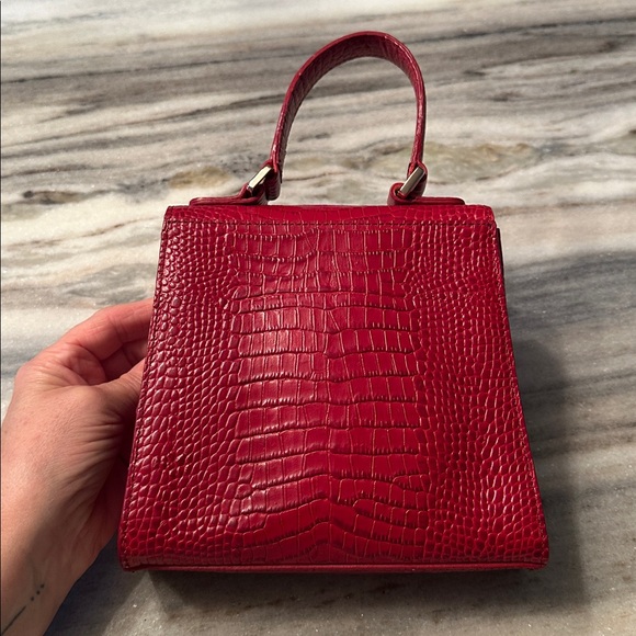 LORD AND TAYLOR MINI CROC EMBOSSED BAG - Picture 3 of 6